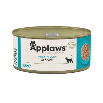 Slapjā kaķu barība Applaws Tuna Fillet 156 g kārba — pieaugušiem, 16% olbaltumvielu, 80% mitruma, zivju garša