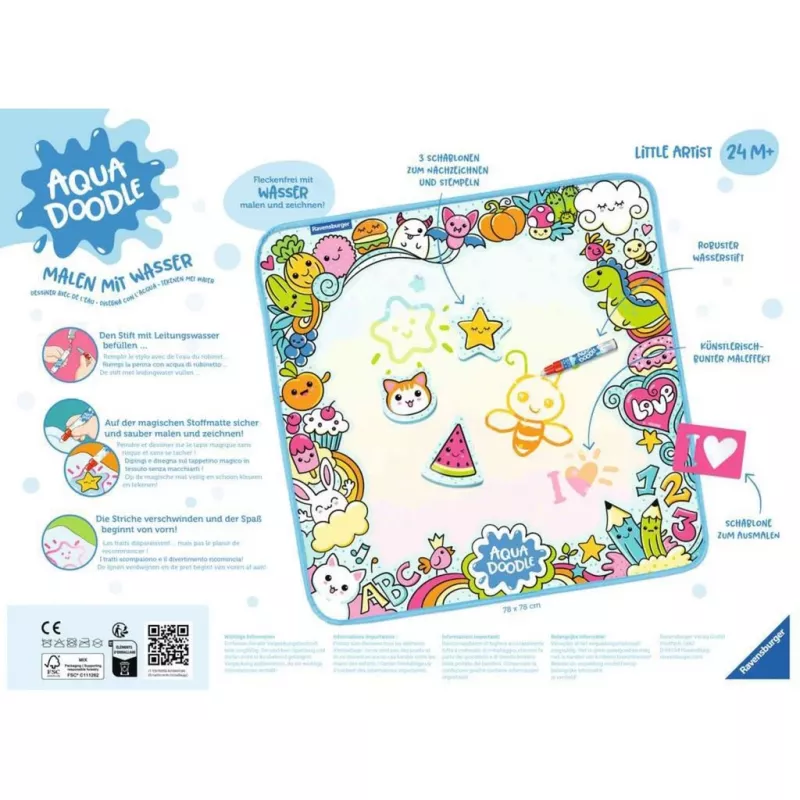 Bērnu ūdens zīmēšanas paklājiņš Ravensburger Little Artist Daudzkrāsu