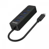 USB centrmezgls Unitek uHUB Q4 — 4 portu USB 3.2 Gen 1 (Type-A) centrmezgls, USB-C resursdators, 5 Gbit/s, 10 W, melns