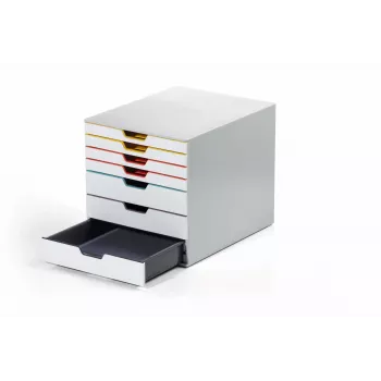 Durable VARICOLOR MIX 7 pelēka plastmasas kumode ar 7 atvilktnēm