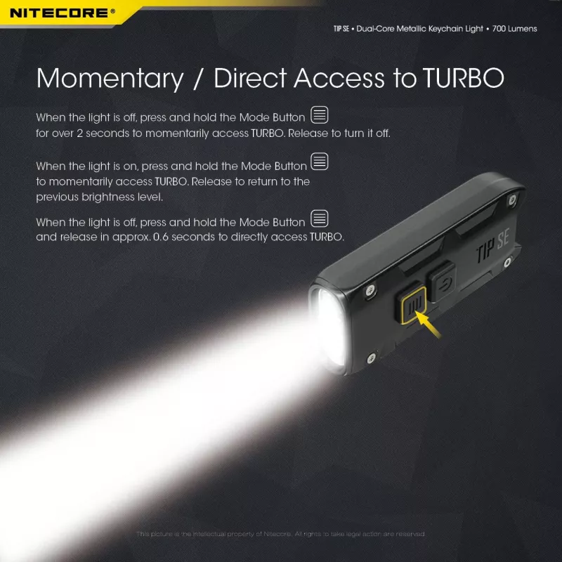 Nitecore TIP SE Melns rokas lukturītis LED