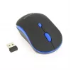 Bezvadu optiskā pele Gembird MUSW-4B-03-B, RF, piemērota abām rokām, 1600 DPI, 4 pogas, darbināma ar baterijām, zila/melna