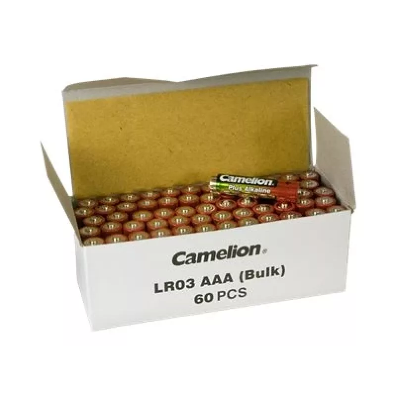 Sārmainas baterijas CAMELION AAA (LR03) 60 gab. — iepakojums ierīcēm ar lielu enerģijas patēriņu