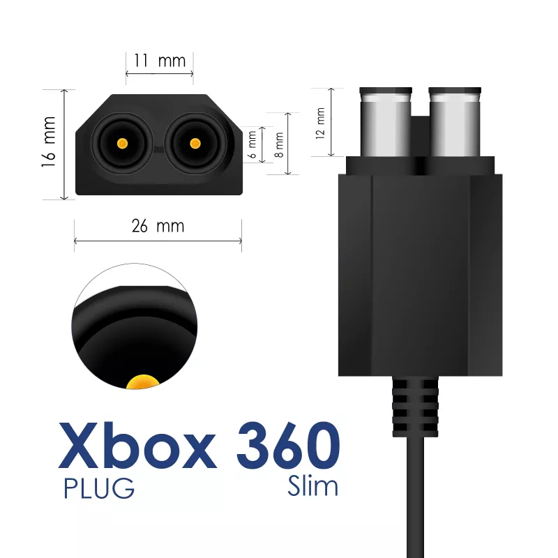 Akyga AK-PD-13 barošanas bloks Xbox 360 Slim konsolei, 12 V / 10,83 A + 5 V / 1 A, 135 W