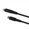 USB-C uz Lightning fiksēts kabelis FIXED FIXDLS-CL12-BK 1,2 m šķidrā silikona