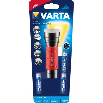 Varta 17627101421 - rokas lukturītis - melns - sarkans - alumīnijs - IPX4 - LED - 1 lampa