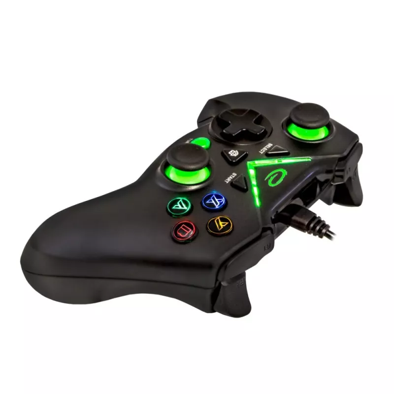 Spēļu kontrolieris Esperanza EGG114K, vadu, USB 2.0, melns — 12 pogas, 2 kursorsviras, vibrācija, priekš PC un Xbox Series X/S/One