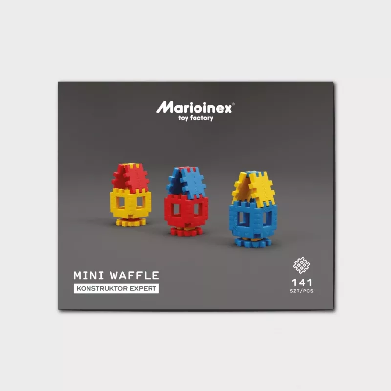 Rotaļu konstruktors Marioinex Mini Waffle Constructor — 141 gab., daudzkrāsains, no 5 gadu vecuma