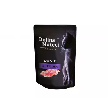 Mitrā kaķu barība dolina noteci Premium Rabbit 85 g pastēte — porciju paciņa, bez graudiem, 82% mitruma