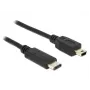 USB kabelis DeLOCK 83603 USB 2.0 1m USB C Mini-USB B Melns