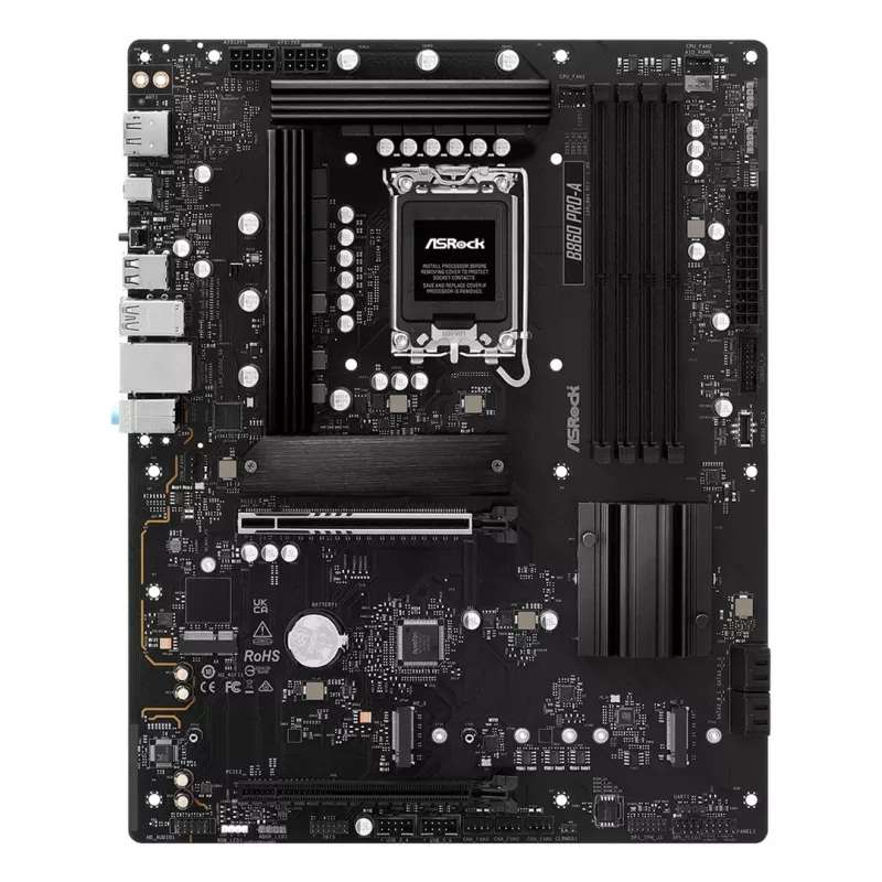 Mātesplate ASRock B860 Pro-A — Intel B860 ATX, LGA 1851, DDR5, 4x DIMM, 256GB, 2.5Gb LAN, 1x M.2, 4x SATA III