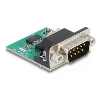 DeLOCK 90781 seriālais pārveidotājs, retranslators, izolators USB 2.0 RS-232 melns zaļš