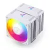 CPU dzesētājs Jonsbo CR-3000E Dual-Tower ARGB balta, divtorņu gaisa dzesētājs ar ARGB apgaismojumu
