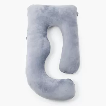 Momcozy PP101 U veida grūtniecības spilvens, tumši pelēks velūrs