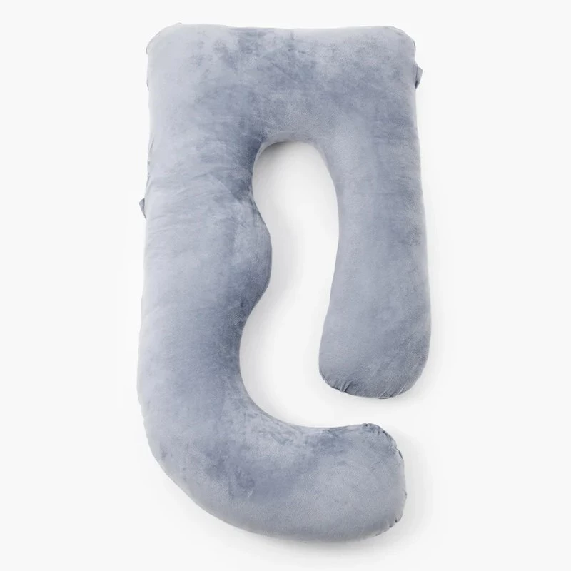 Momcozy PP101 U veida grūtniecības spilvens, tumši pelēks velūrs