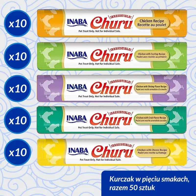 INABA Churu Varieties Chicken - kaķu kārumi - 50 x 14g