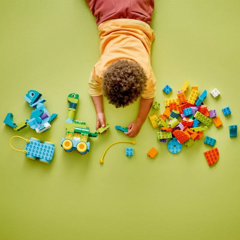 Konstruktors LEGO DUPLO 10451 Dinozauri uz riteņiem 3-in-1 komplekts, 108 gab., vecumam 3+, augstums 220 mm