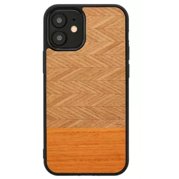 Telefona maciņš Man and Wood iPhone 12 mini, herringbone arancia Melns