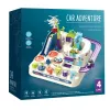 Rotaļu sacīkšu trases komplekts Extralink TOYS — viedās automašīnas spēļu komplekts, modulāras trases detaļas, ar baterijām darbināmi transportlīdzekļi