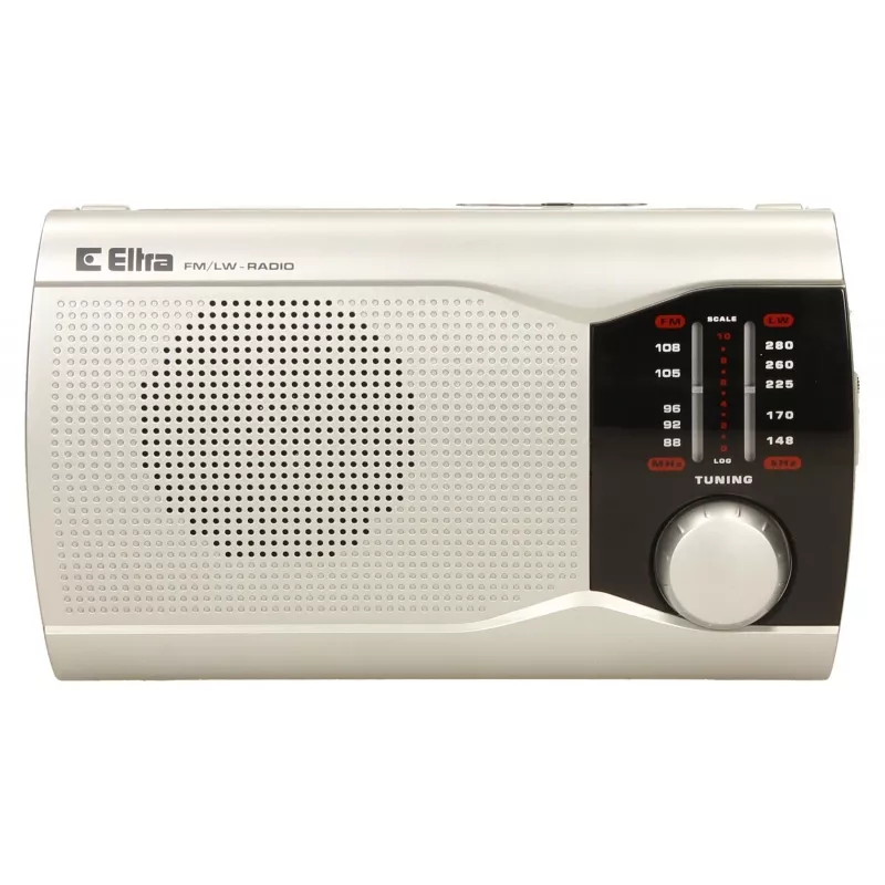Portable Eltra EWA Silver Radio — AM/FM Receiver, Battery-Powered