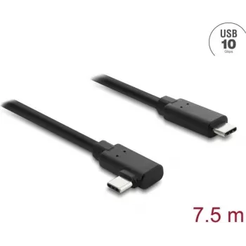 DELOCK aktīvais optiskais USB Type-C kabelis 10 Gbit/s, leņķveida spraudnis uz spraudni, 7,5 m