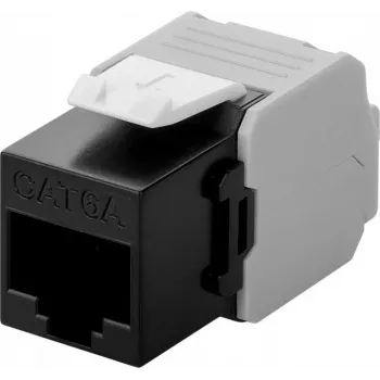 Wentronic Goobay CAT 6a KeyStone RJ45 Jack, neekranēts, 500MHz, melnbalts (90692)