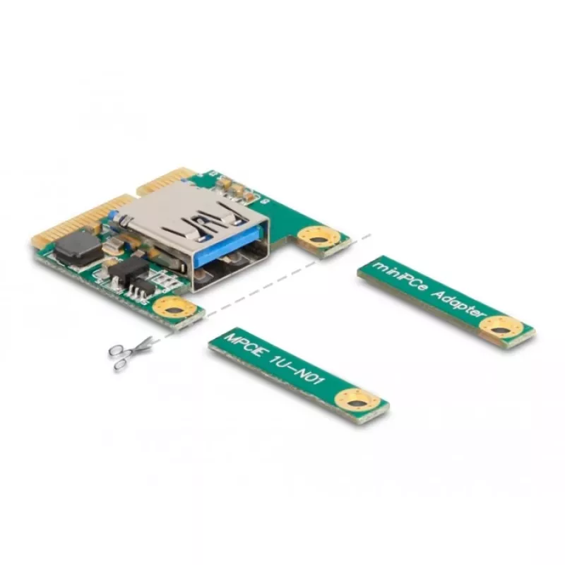 DeLOCK Mini PCIe I/O 1 x USB 2.0 Type-A ligzda pilna izmēra puse izmēra