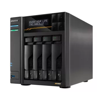 Asustor Lockerstor 4 Gen3 AS6804T 4-Bay NAS, AMD Ryzen V3C14, 16GB DDR5 ECC, 2x 10GbE + 2x 5GbE