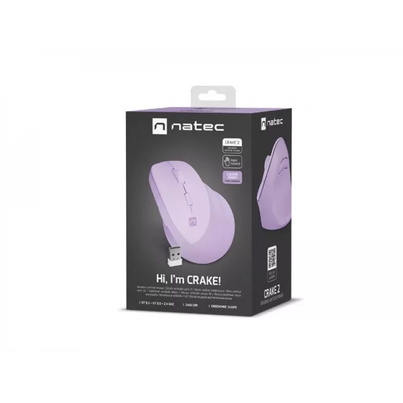 NATEC Crake 2 pele Universāla Labroču RF Bezvadu + Bluetooth Optiskā 2400 DPI