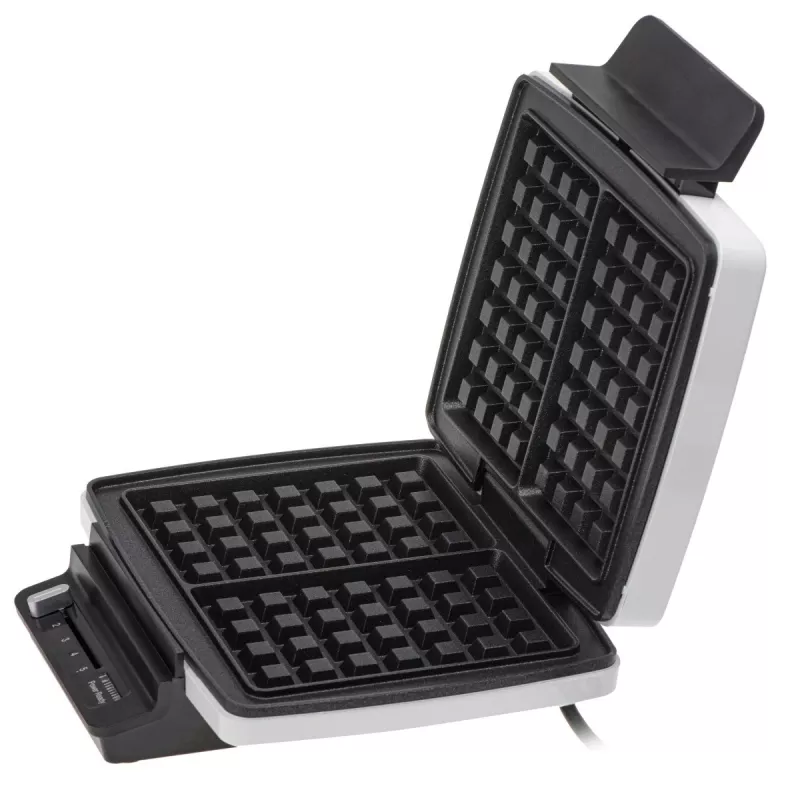 Vafeļu panna Adler AD 3085 — 1200 W, 2 taisnstūra vafeles 9×13 cm, regulējama temperatūra, nepiedegošas plāksnes