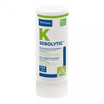 VIRBAC SEBOLYTIC SIS šampūns 250 ml — veterinārs seborejas līdzeklis