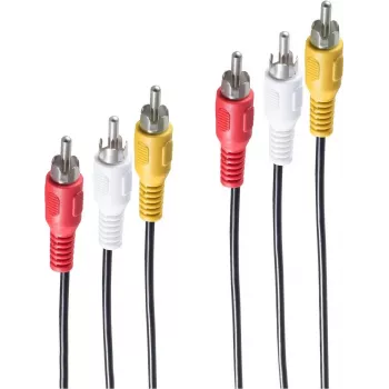 shiverpeaks BASIC-S 3x RCA - 3x RCA 2,5 m audio kabelis 2,5 m 3 x RCA melns - sarkans - balts - dzeltens (BS40150-2.5)