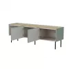 Cama FELLINI TV skapis 150x40x52 olīvzaļš + eļļota ozola virsma