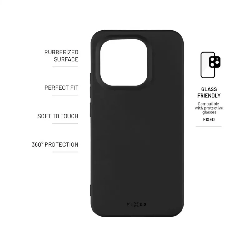 Fixed Story | Aizmugurējais vāciņš | Xiaomi | 15T | Gumijots | Melns