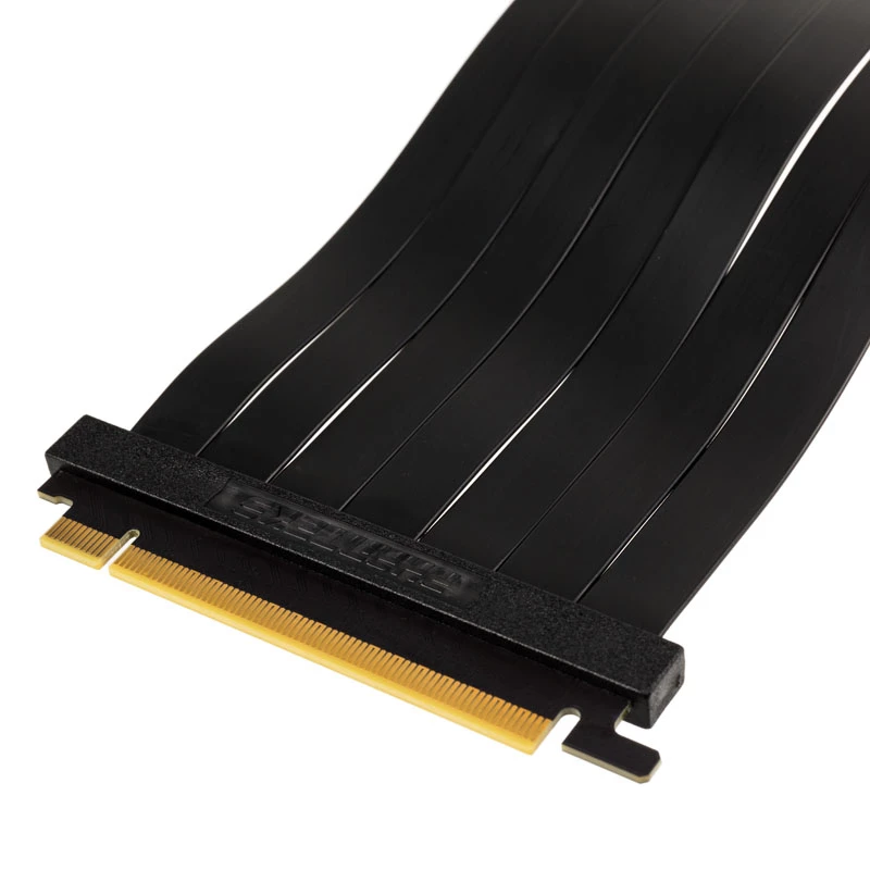 PHANTEKS PCIe x16 pagarinātāja lentes kabelis, 90 grādi, 22 cm - melns