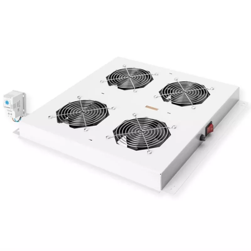 ROLINE 19 collu dzesēšanas ventilatora bloks, 4 ventilatori, pelēks, modelis 26.21.0077