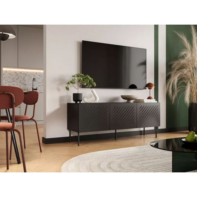RTV skapis SIENA 150.5x40x60 melns matēts