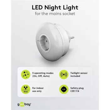Goobay LED-naktslampiņa kontaktligzdai (64566)