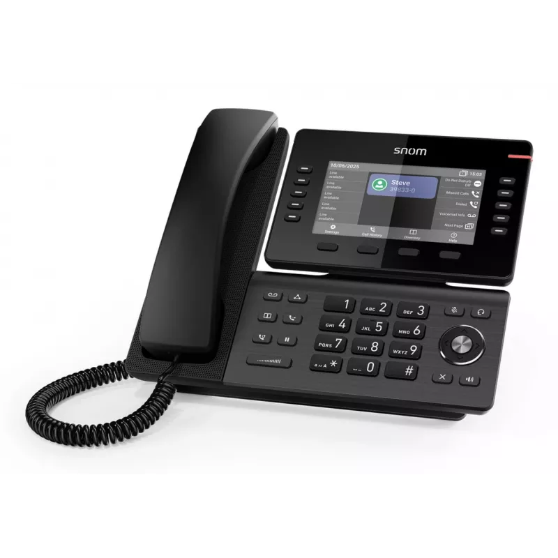 IP tālrunis Snom D815WB Melns — 5 collu IPS displejs, Gigabit Ethernet, Wi‑Fi 802.11n/ac, PoE, Bluetooth