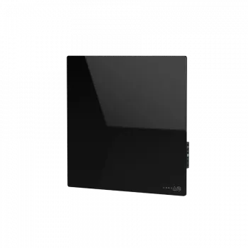 AENO Premium Eco Smart Quadro sienas sildītājs, 500 W, 50x50 cm, rūdīts stikls, infrasarkanais + konvekcijas apkures veids, LED displejs, spraudņa tips: Eiropa (E/F tips), MELNS, Ražots Polijā