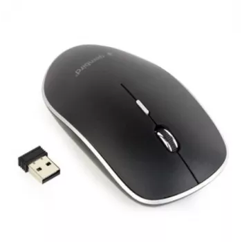 Pele USB optiska bezvadu melna/klusa MUSW-4BS-01 GEMBIRD