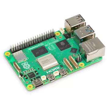 Vienplates dators Raspberry Pi 5 izstrādes plate — 2400 MHz Arm Cortex-A76, līdz 16 GB LPDDR4x, MicroSD, USB 3.2, Wi‑Fi 5