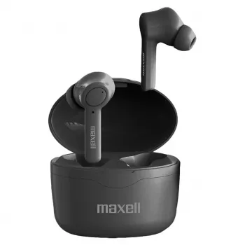 Maxell Bass 13 Sync Up bezvadu Bluetooth austiņas ausīs ar uzlādes futrāli, melnas