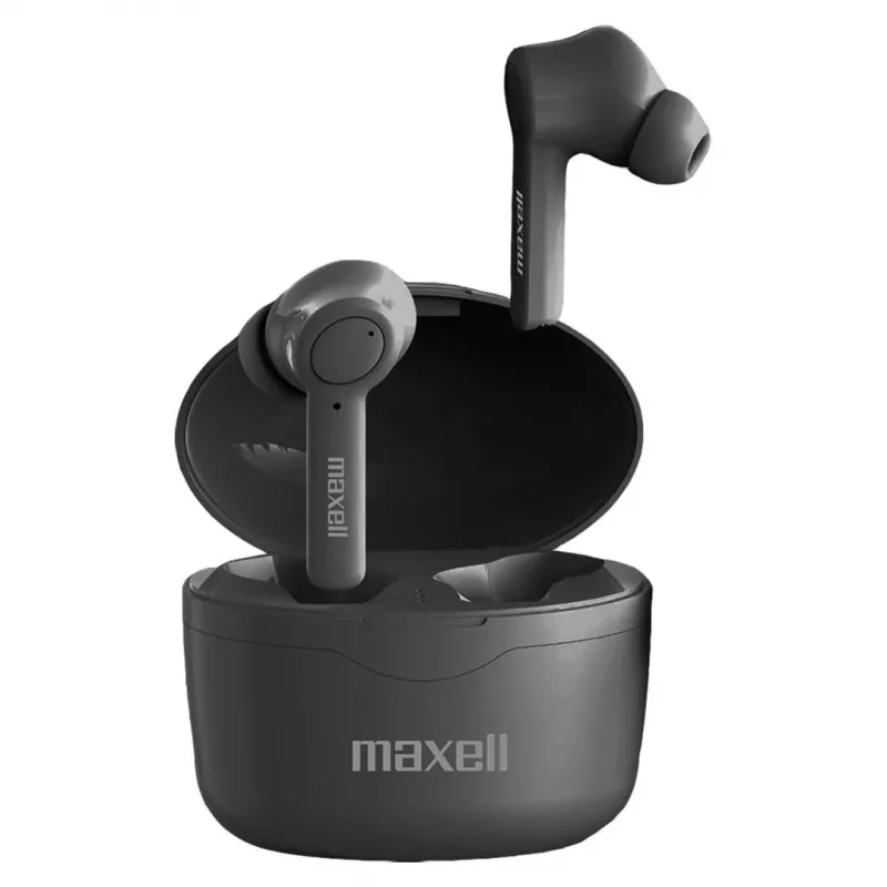 Maxell Bass 13 Sync Up bezvadu Bluetooth austiņas ausīs ar uzlādes futrāli, melnas