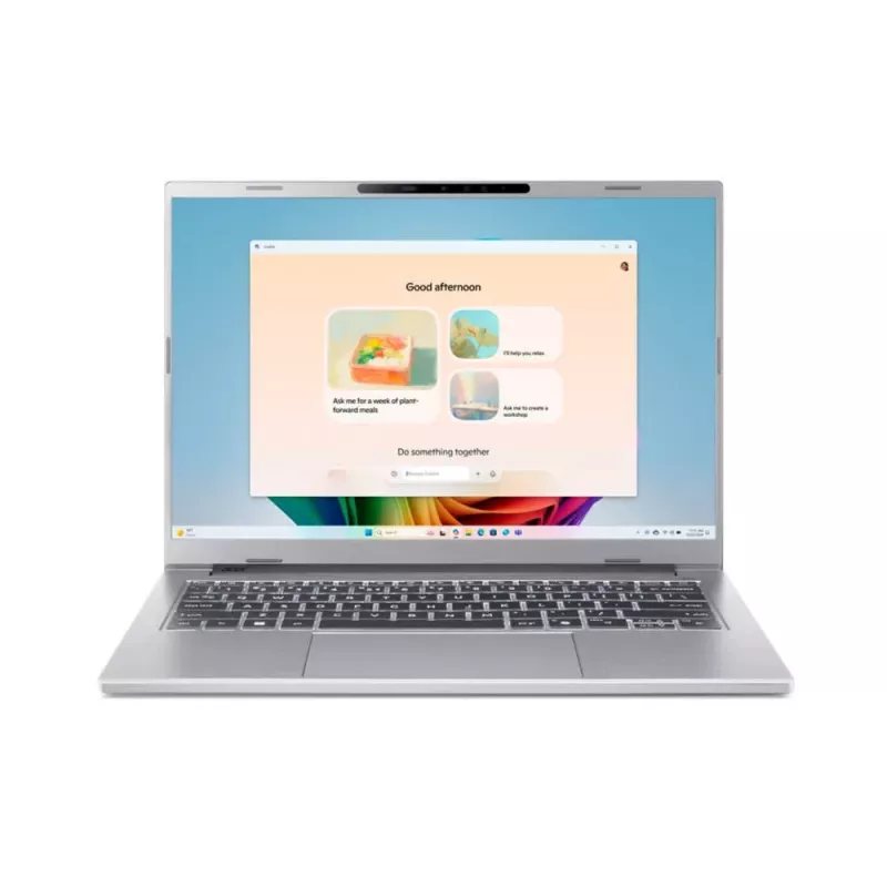 Portatīvais dators Acer Aspire 14 AI A14-53M-75DW — 14 collu WUXGA, Intel Core Ultra 7 258V, 32 GB LPDDR5x, 1 TB SSD, Intel Arc 140V, Windows 11 Home, Sudraba