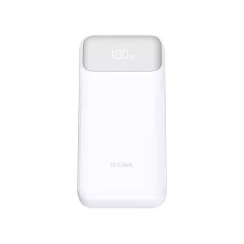 Ārējais akumulators D-Link DPP-201 — 20000 mAh, 1× USB-A, 2× USB-C, balts