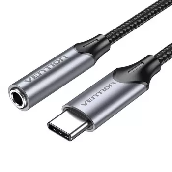 Audio adapter Vention BGMHF USB-C to 3.5mm jack, 1 m kabelis, pelēka