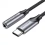 Audio adapter Vention BGMHF USB-C to 3.5mm jack, 1 m kabelis, pelēka