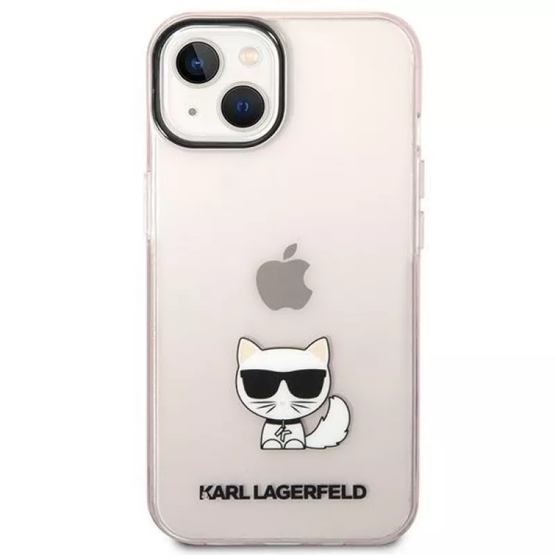Karl Lagerfeld KLHCP14MCTRI Iphone 14 Plus / 15 Plus 6.7 Hardcase Rozā / Rozā Caurspīdīgs Choupette Korpuss