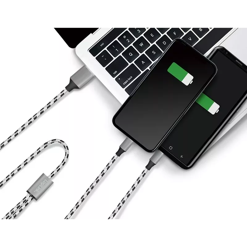 LogiLink CU0202 USB kabelis USB 2.0 1,2 m USB A USB C/Micro-USB A pelēks